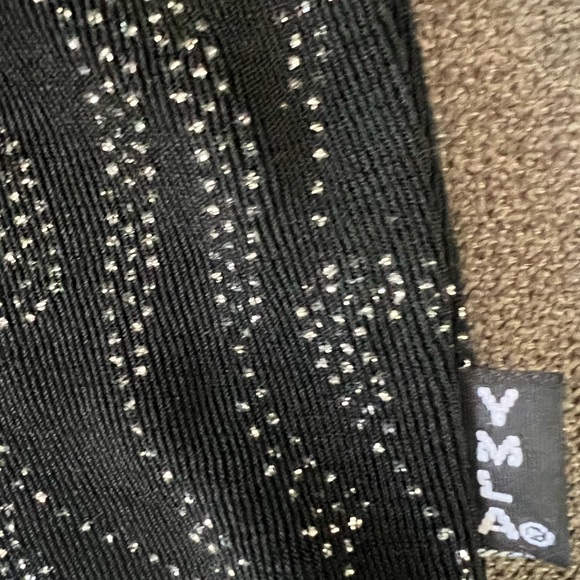 YMLA BLACK W/ SILVER SPECS MINI DRESS  SZ XL VINTAGE ACETATE MIX - Picture 8 of 8